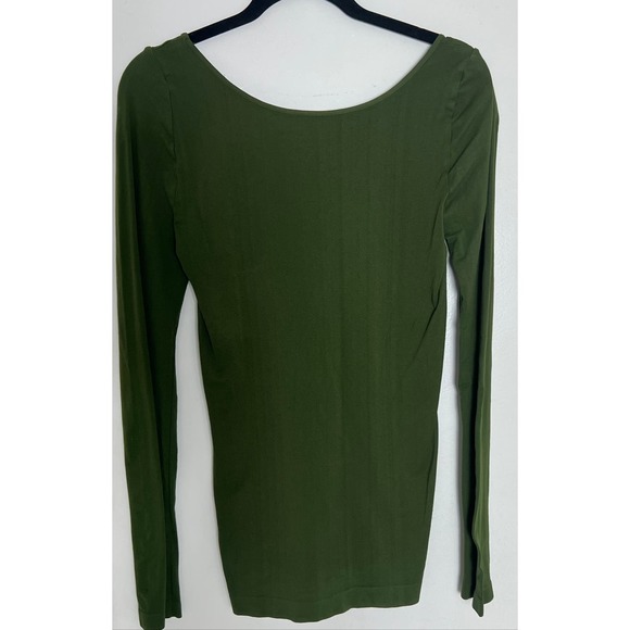 M Frederic seamless bodycon green long sleeve blouse one size S y2k - Picture 3 of 3